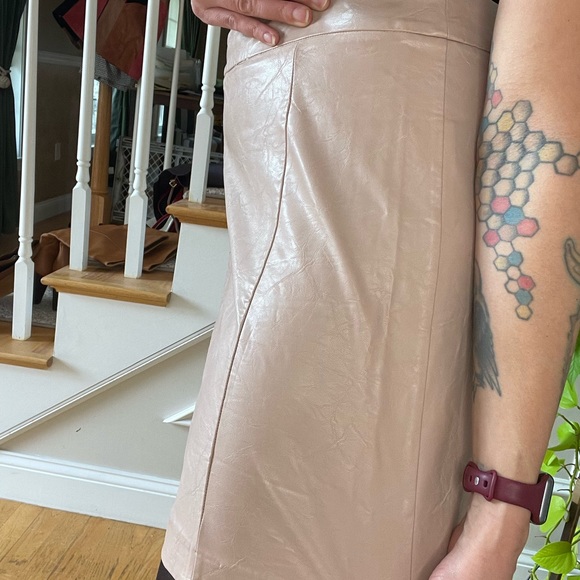 Pale Pink Faux-Leather “Plastic” Mini Skirt - Picture 6 of 7